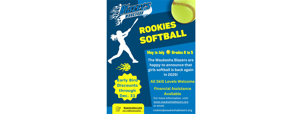 Rookies Softball - Registration is Open!