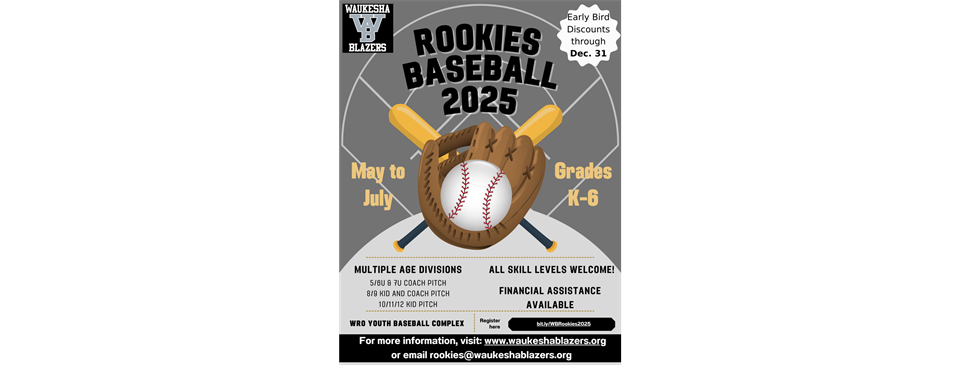 Rookies Baseball - Registration is Open!